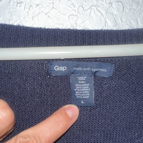 GAP Dark Blue Cashmere Blend Sweater - Picture 2 of 4